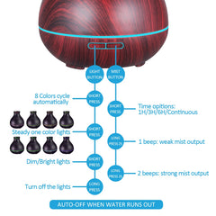 BZseed diffuser with seven color lights creates ambient mood