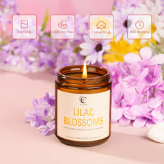 CACALOM amber glass jar candle adds warm glow to your living room.
