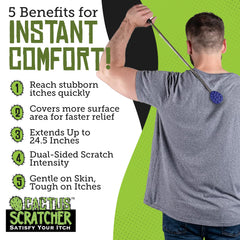 Cactus Scratcher compact, portable back scratcher fits in bag for on-the-go relief.
