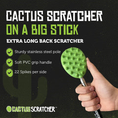 Cactus Scratcher with dual-scratching-ends for gentle and deep scratches.