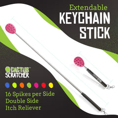 Cactus Scratcher telescopic handle with non-slip grip in pink for durable comfort