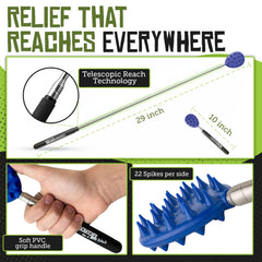 Cactus Scratcher telescopic handle locks securely for steady back reaching.