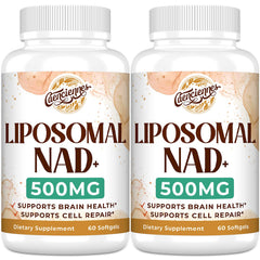 Caenciennes liposomal NAD+ 500 mg bottle with capsules for daily energy support.