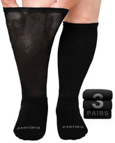 CaiDieNu calcetines diabeticos tobillo ancho: banda superior elastica para circulacion comoda