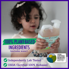 California Baby lavender ingredients label highlights 100% bio-based formula.