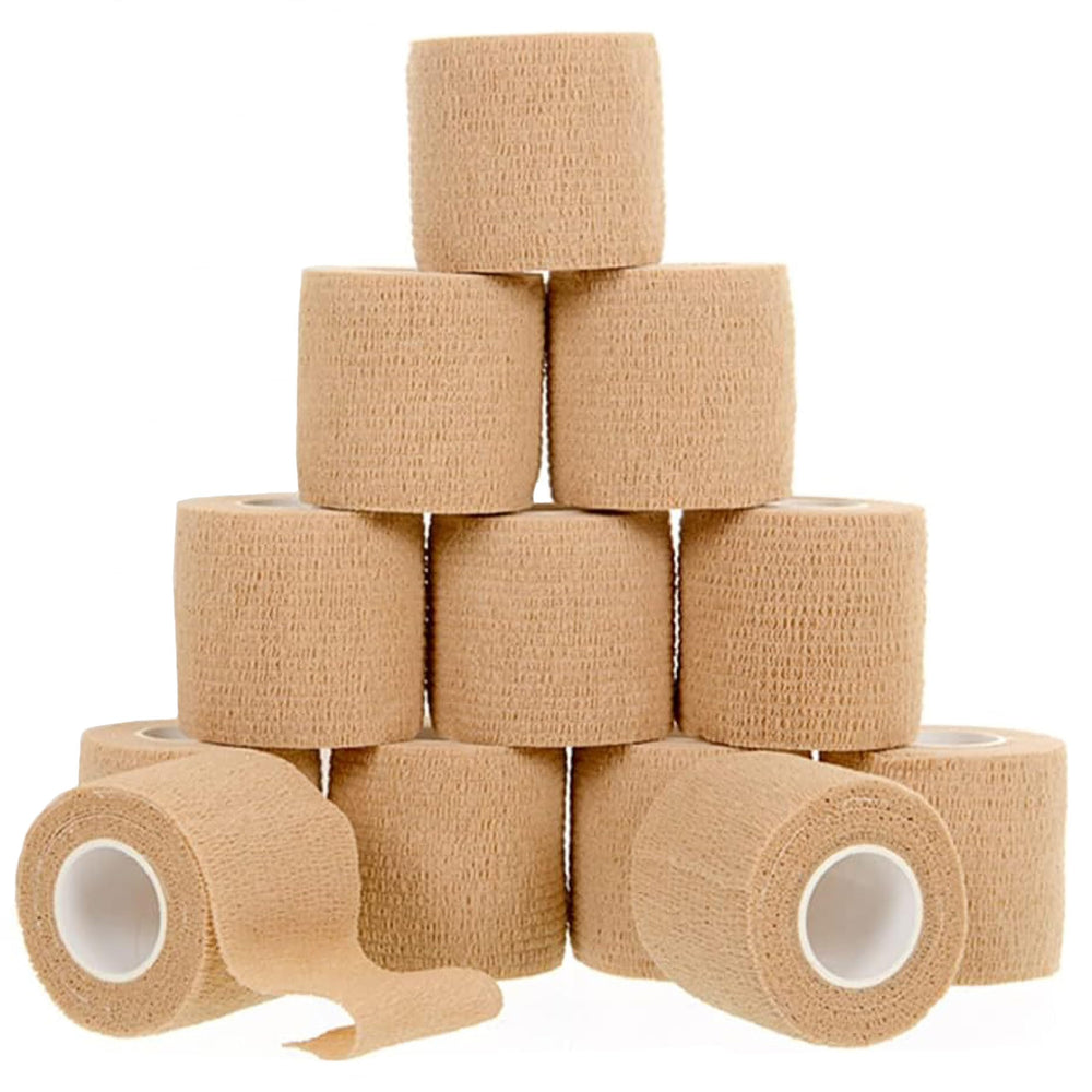 California Basics self-adhesive bandage wrap 2in brown, easy application for quick coverage and secure fit.