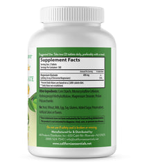 Nutrition facts panel showing vegan, non-GMO ingredients in California Essentials Magnesium Glycinate.
