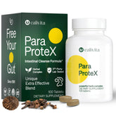 ParaProteX bottle front by CaliVita shows plant based gut support and detox routine
