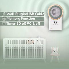 Close-up of Calm Me volume and timer controls for customizable sound