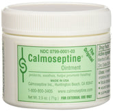 Calmoseptine diaper rash ointment jar showing protective moisture barrier for irritated skin.