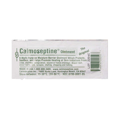 Close-up of Calmoseptine packaging showing individual foil packets for convenience.
