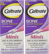 Caltrate Minis + Minerals packaging front shows compact bottles for easy daily use.