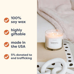 Calyan Wax Co Aspen & Fog 3-Wick closeup wicks showing clean-burning soy.
