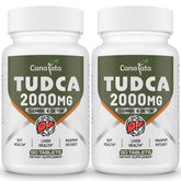 Canarata Tudca liver supplements bottle highlighting 2000 mg potency for liver support.