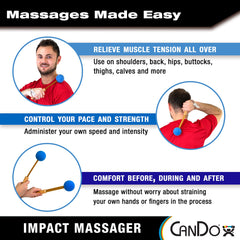 Flexible shaft bends to reach shoulders and back with ease.