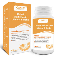 CANLIST Hair Skin and Nails multivitamin bottle capsules support hair, skin, and nails health.