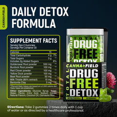 CANNA FIELD liver detox gummies highlight milk thistle for liver support.