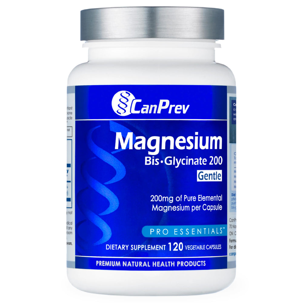 CanPrev Magnesium Bis-Glycinate 200mg bottle front for daily wellness.