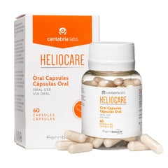 Cantabria Labs Heliocare bottle and capsules for daily antioxidant support.