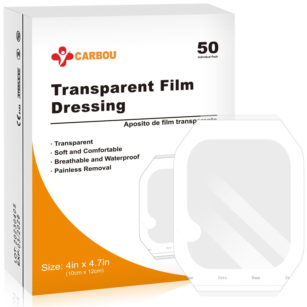 CARBOU transparent film dressing 4x4.75-inch ready-to-use patch for fast wound protection