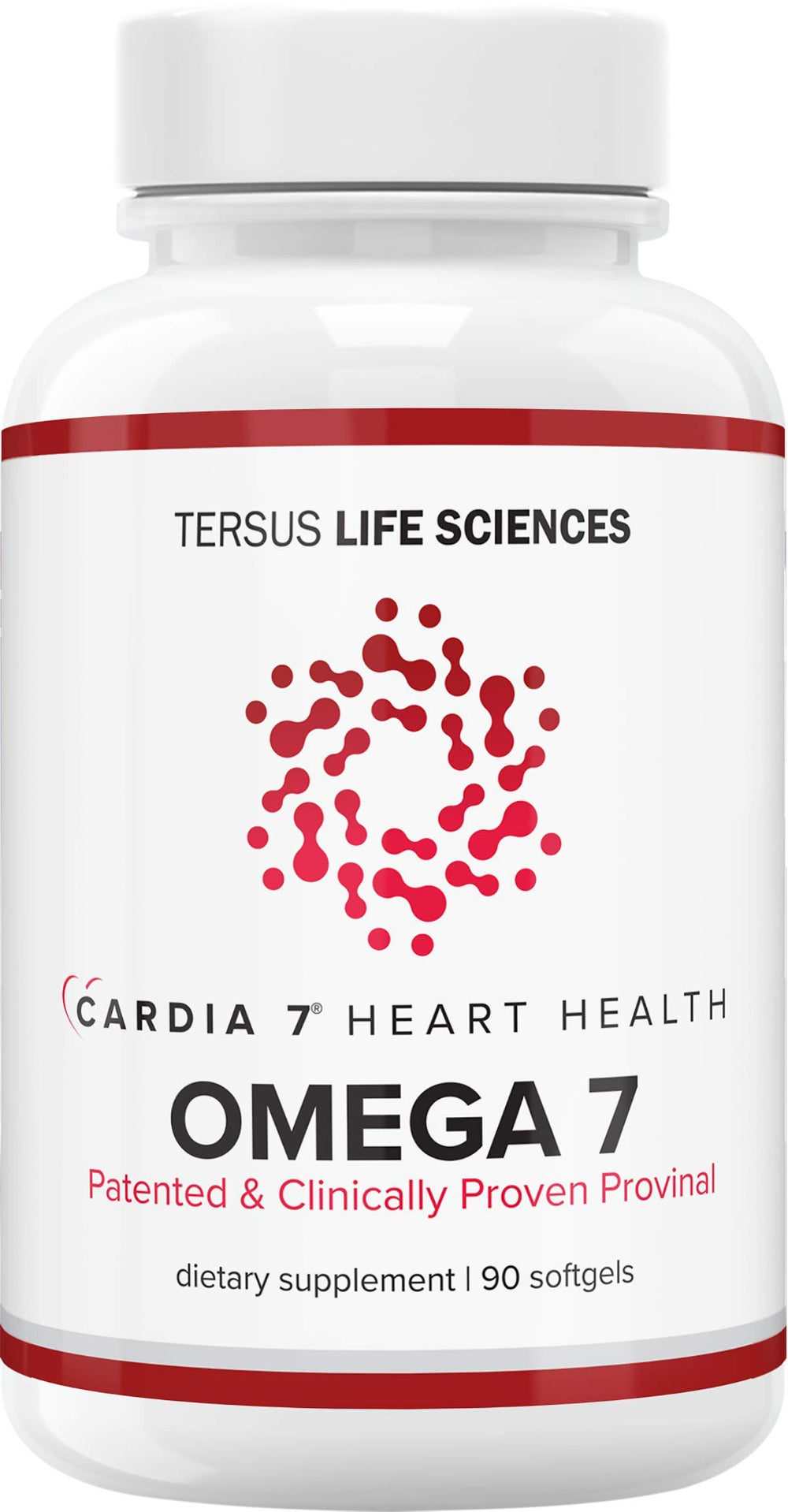 Cardia7 Provinal omega-7 softgel bottle highlighting purity for daily use