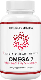 Cardia7 Provinal omega-7 softgel bottle highlighting purity for daily use