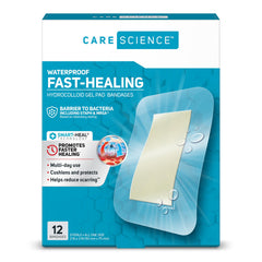 Care Science Smart Heal waterproof bandage XL 2x3 inch protecting skin in wet conditions.