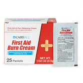 CareAll burn relief cream 0.9g packet front view for on-the-go first aid