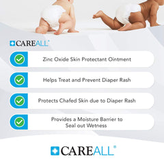 Aplicación suave del ungüento CareAll Zinc Oxide 20% para irritaciones menores.