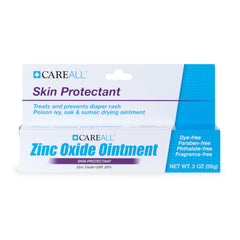 CareAll Zinc Oxide 20% ungüento en frasco de 2 oz protege la piel de irritaciones leves.