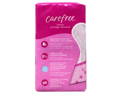 Carefree Acti-Fresh Body Shape pantiliner featuring 8-hour odor control for discretion.
