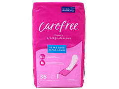 Carefree Acti-Fresh unscented liners on display with extended coverage