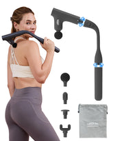 CareKing 3-in-1 massage gun with back extension handle for hard-to-reach areas.