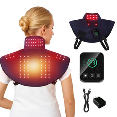 CAREMORR cordless red light therapy neck and shoulder wrap for daily comfort