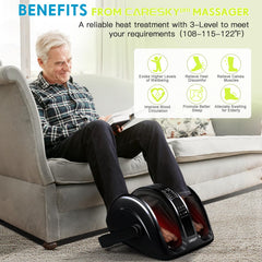 CARESKYpro foot massager performing deep kneading and rolling on feet