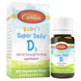 Carlson Baby D3 bottle with dropper for easy daily dosing.
