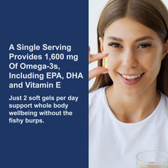 Carlson Elite Omega-3 Gems lemon softgels pour, easy daily capsules