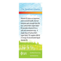 Carlson Kid's Super Daily D3 dosed drop illustrating single-dose convenience.