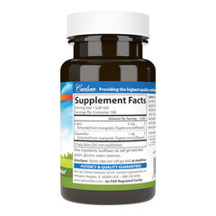 Carlson Lutein 6mg softgels close-up showing smooth capsules for easy intake.