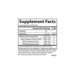 Carlson Maximum Omega Minis freshness seal conveys potency and purity.