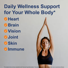 Mixed berry flavor Carlson oil in a glass to enjoy with meals.