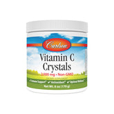 Carlson Non-GMO Vitamin C crystals in jar front for everyday use.