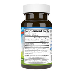 Capsules close-up highlights vegetarian capsules and easy daily use by Carlson.