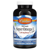 Carlson Super Omega-3 Gems bottle front highlights 1,200 mg omega-3s per serving