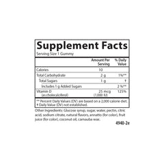 Carlson Vitamin D3 Gummies bottle side highlights ingredients and no artificial colors