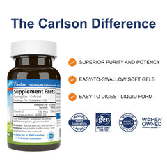 Close-up of Carlson Vitamin D3 softgels showing 4000 IU dosage.