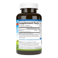Carlson Vitamin K2 MK-4 bottle back with dosage information.