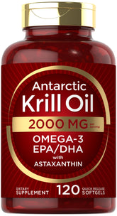 Carlyle Antarctic Krill Oil bottle with labeled capsules for daily omega-3.