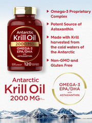 Carlyle Antarctic Krill Oil label close-up with astaxanthin for natural color