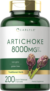 Carlyle Artichoke Extract capsules bottle close-up for daily wellness.